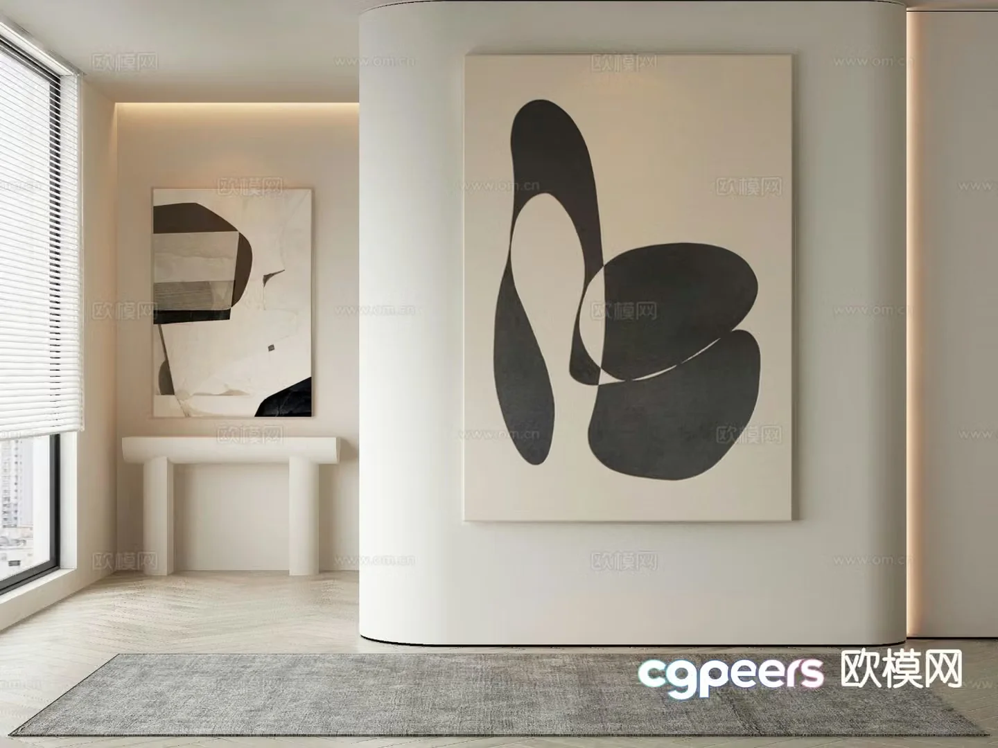 Modern decorative painting abstract painting 3d model