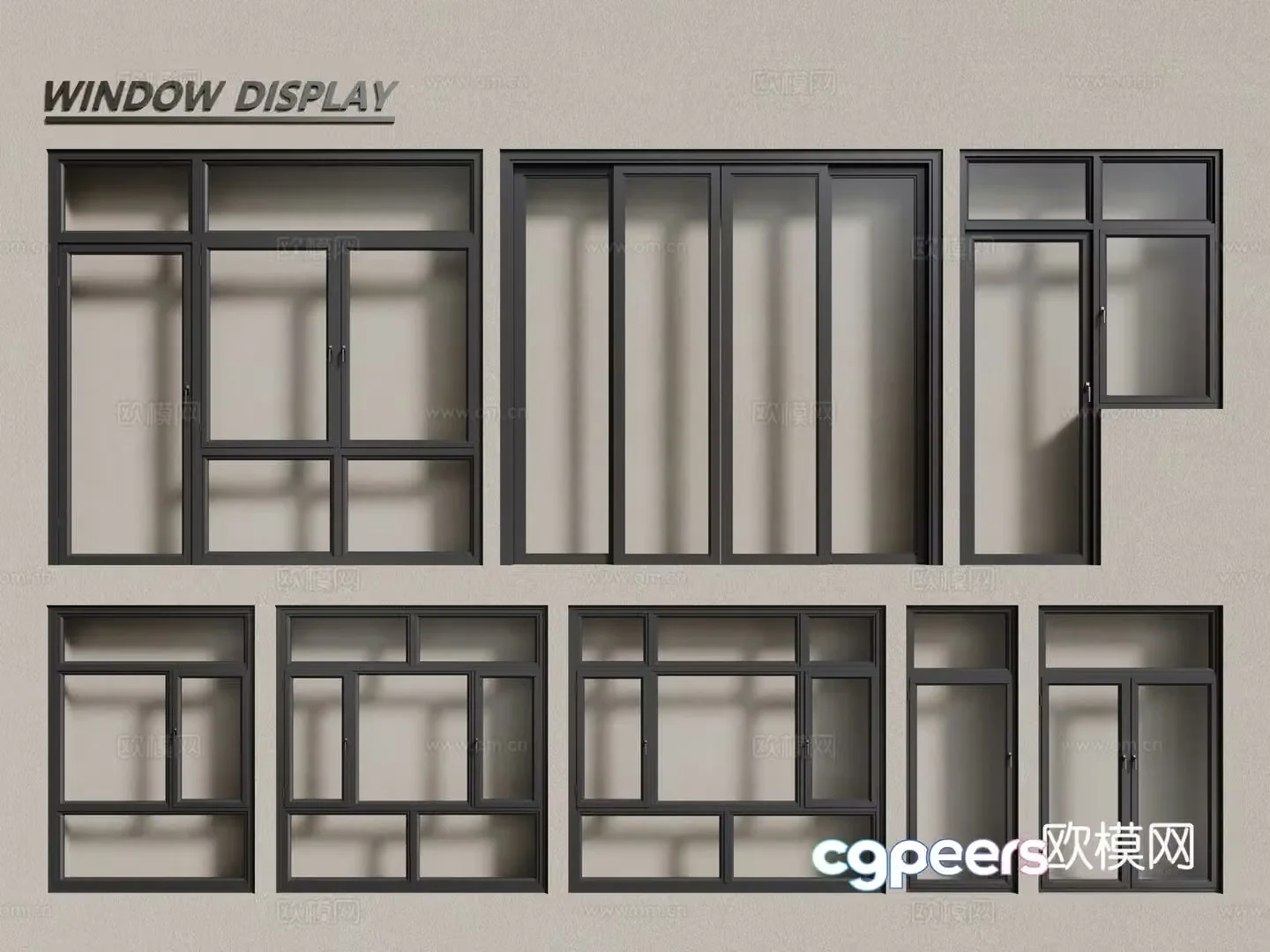 Aluminum alloy windows casement windows floor-to-ceiling windows 3d model