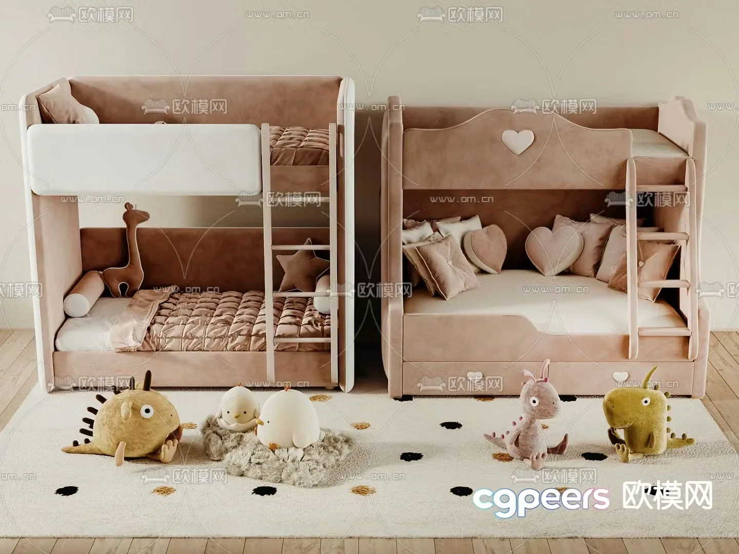 Children’s bed bunk bed bunk bed 3d model
