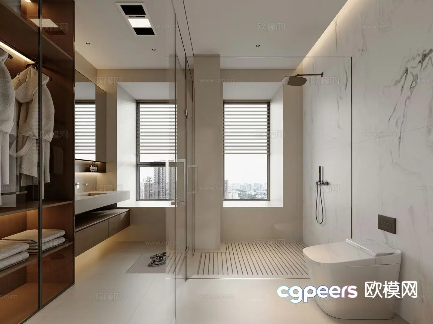 Modern bathroom bathroom toilet 3d model