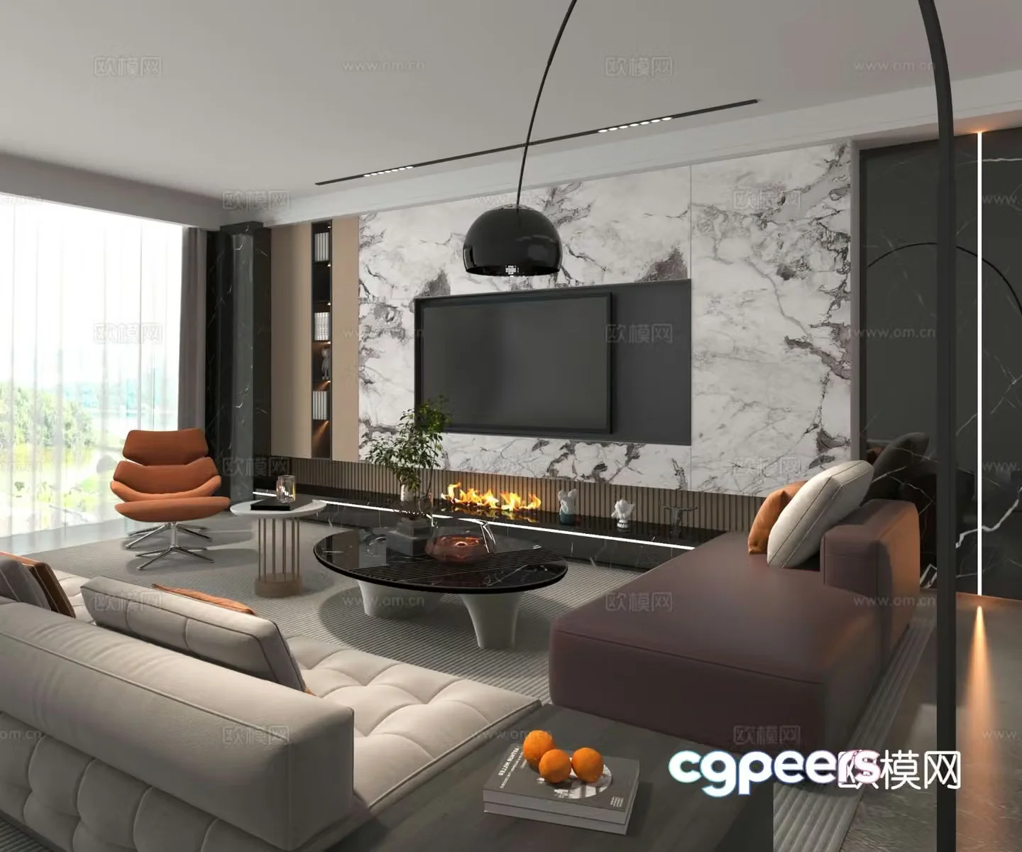Modern living room 3d model