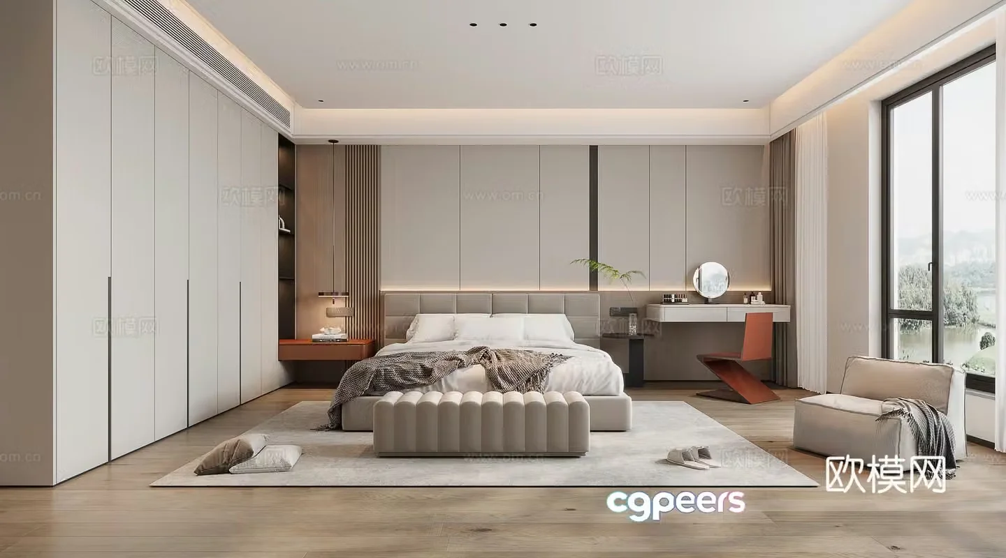 Modern bedroom master bedroom 3d model