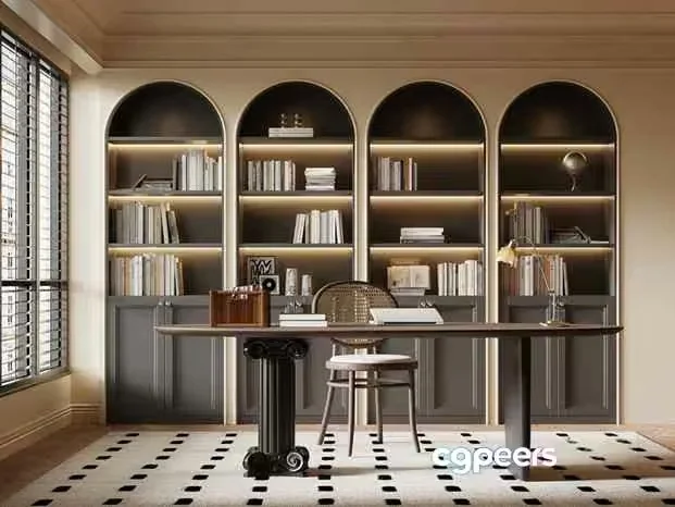 Modern Home Office 3D Model – 22770 – VRAY Render
