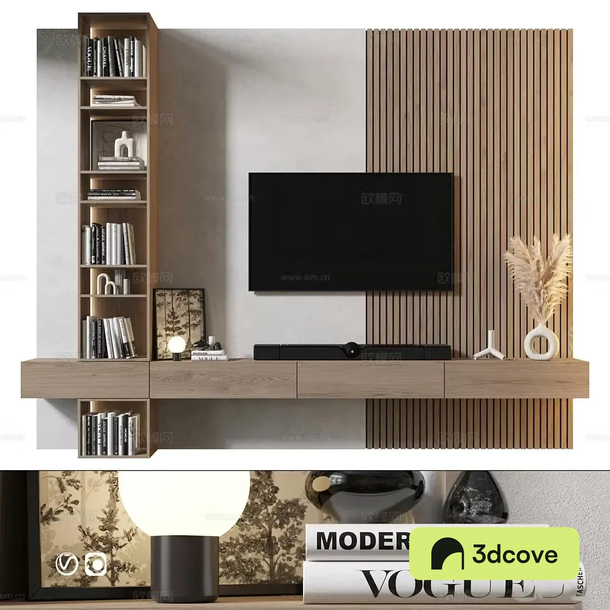 Modern minimalist TV background wall