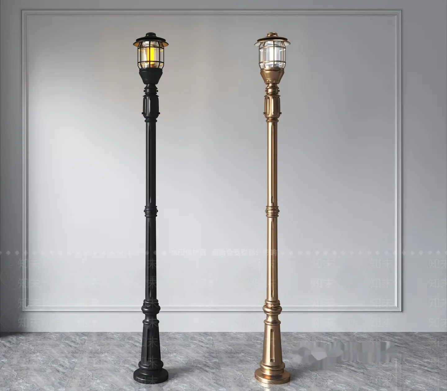 Gold Light Fixture 3D Model – 12729 – VRAY Render