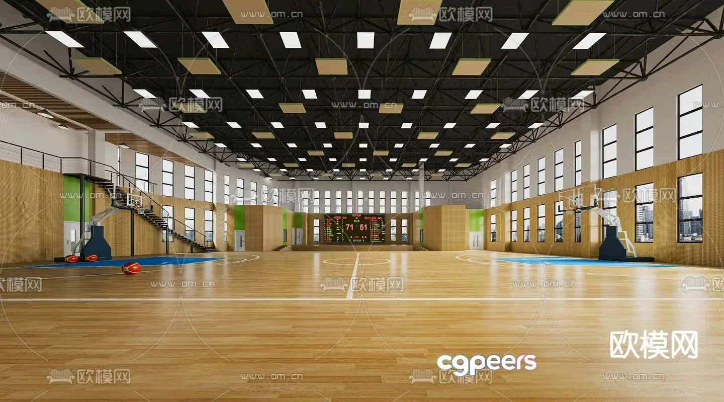 Gym Basketball Hall 3d model