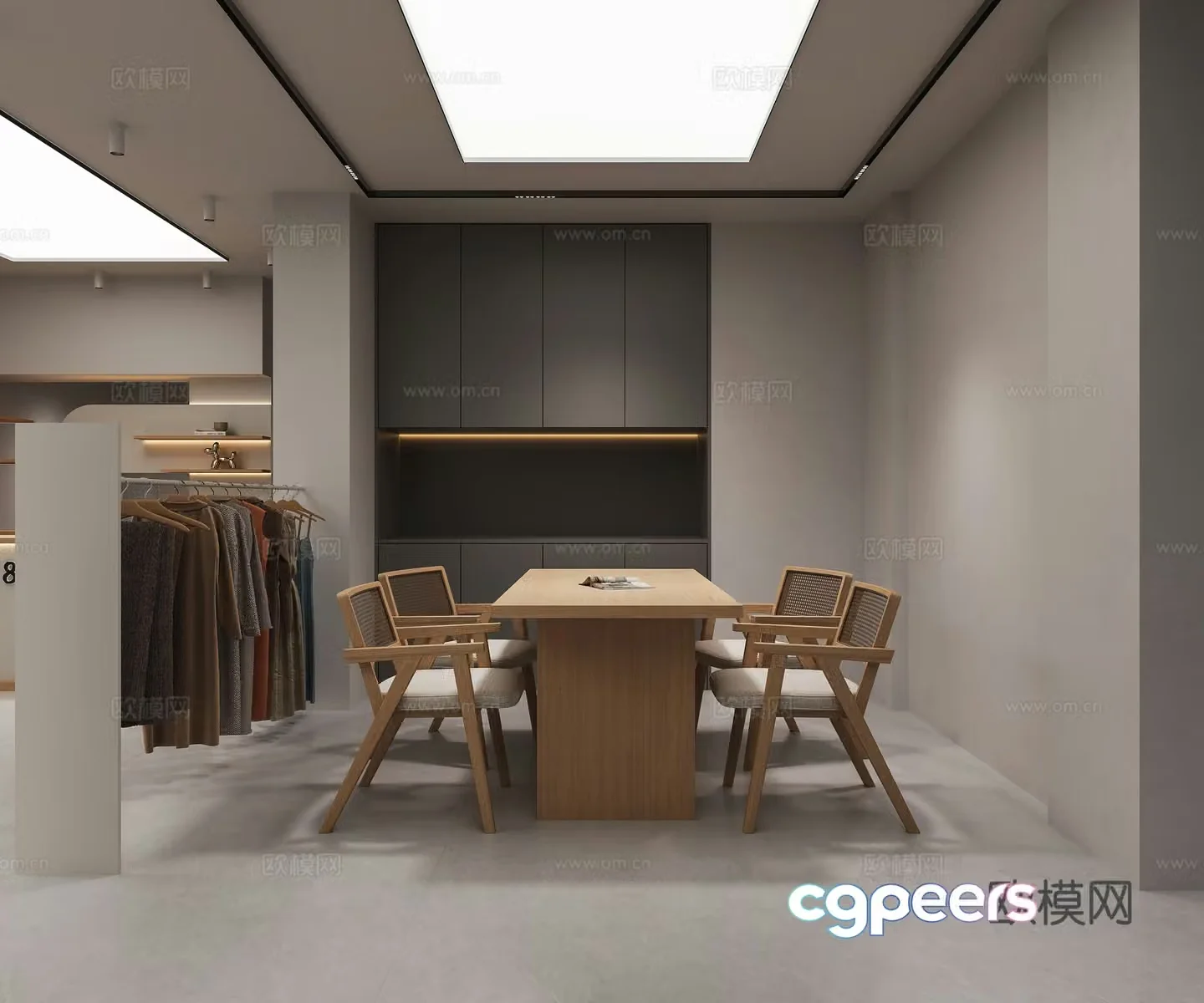 Modern clothing store restaurant retro restaurant medieval restaurant dining table clothes skirt 3d model