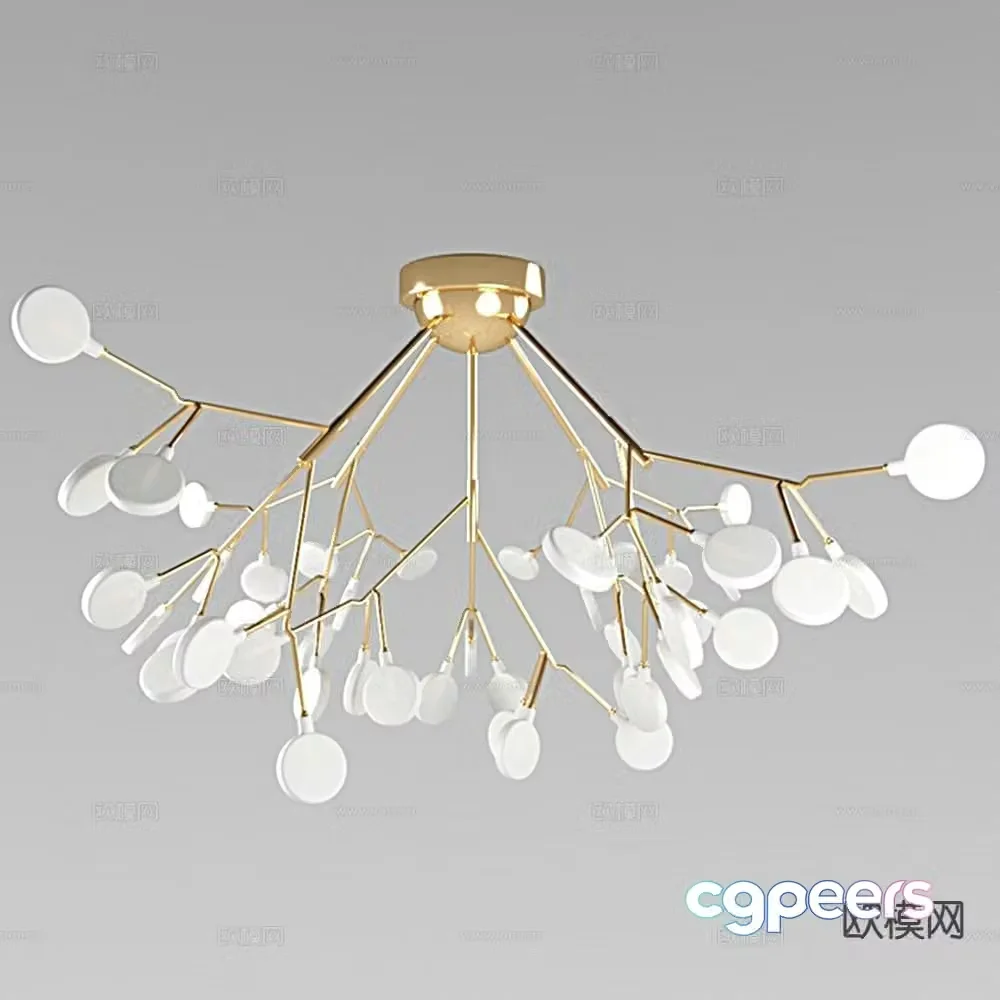 Light luxury branch chandelier 3D model