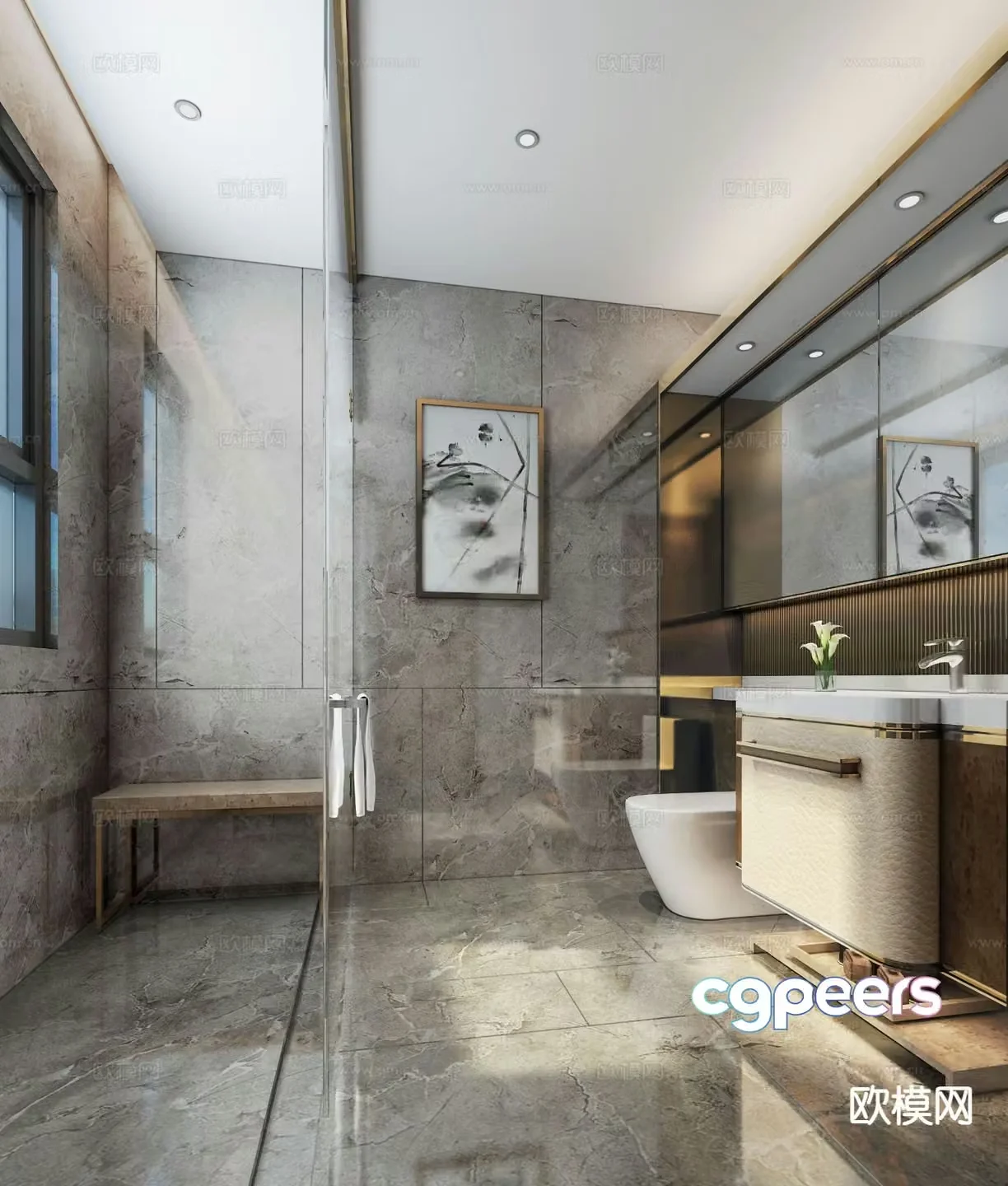 Modern bathroom bathroom 3d model