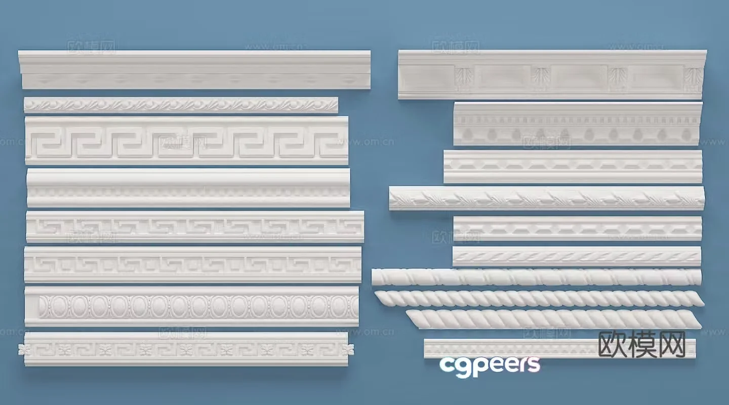 European simple gypsum corner line gypsum line component 3D model
