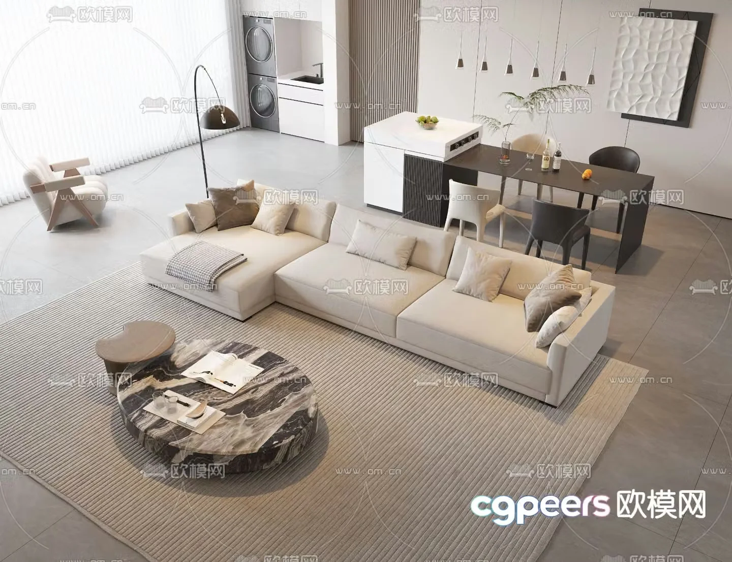 Modern sectional sofa 3d model