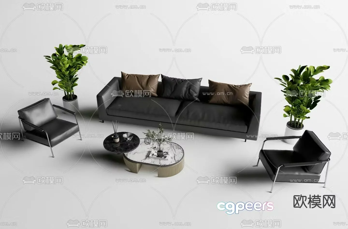 Modern office sofa 3d model
