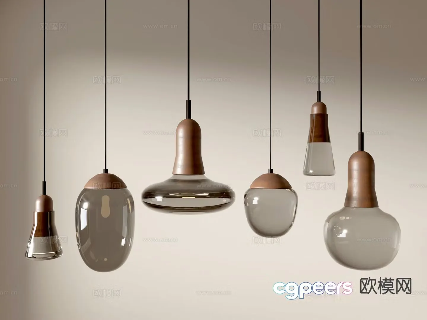 Glass small chandelier art style lamp fashion chandelier 3d model