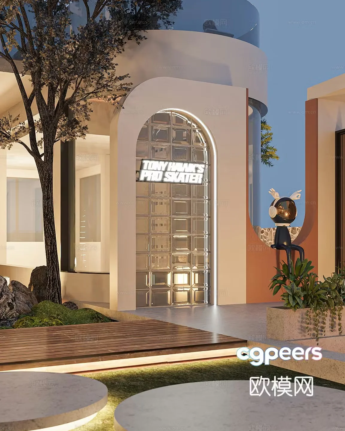 Modern garden 3d model