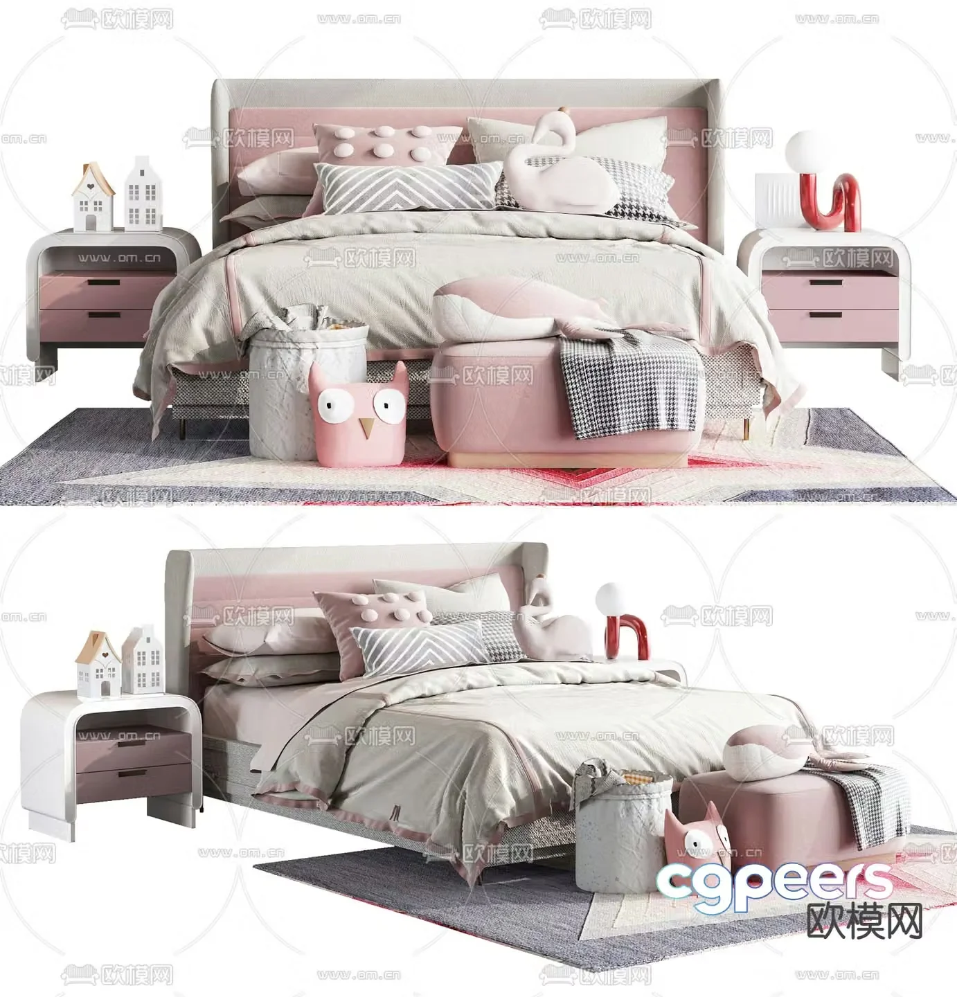 Modern children’s bed 3d model
