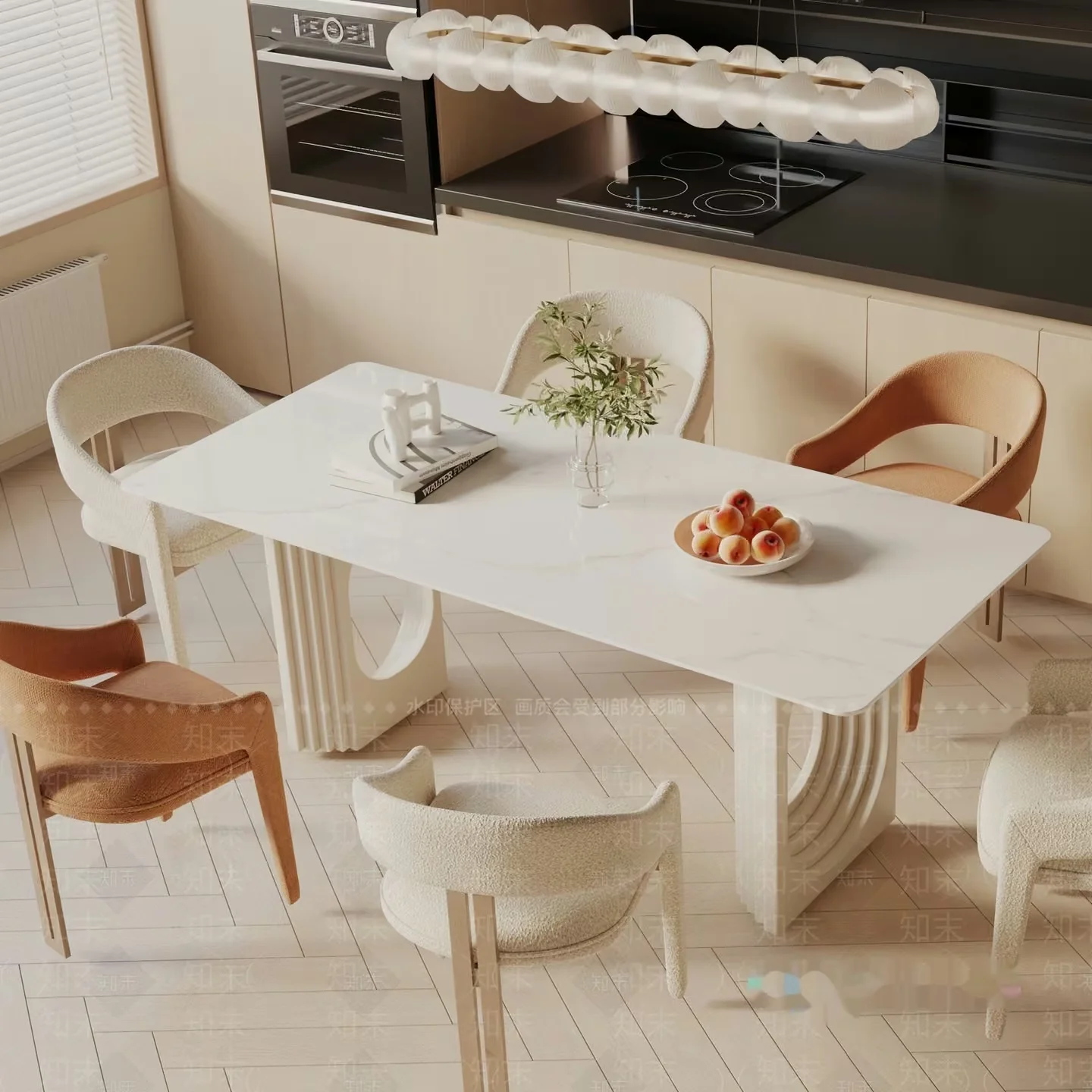 Modern Minimalist Dining Table 3D Model – 582 – VRAY Render