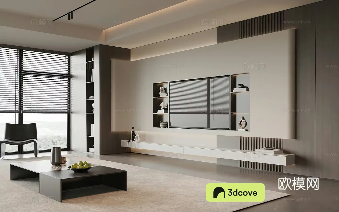 Modern TV background wall living room
