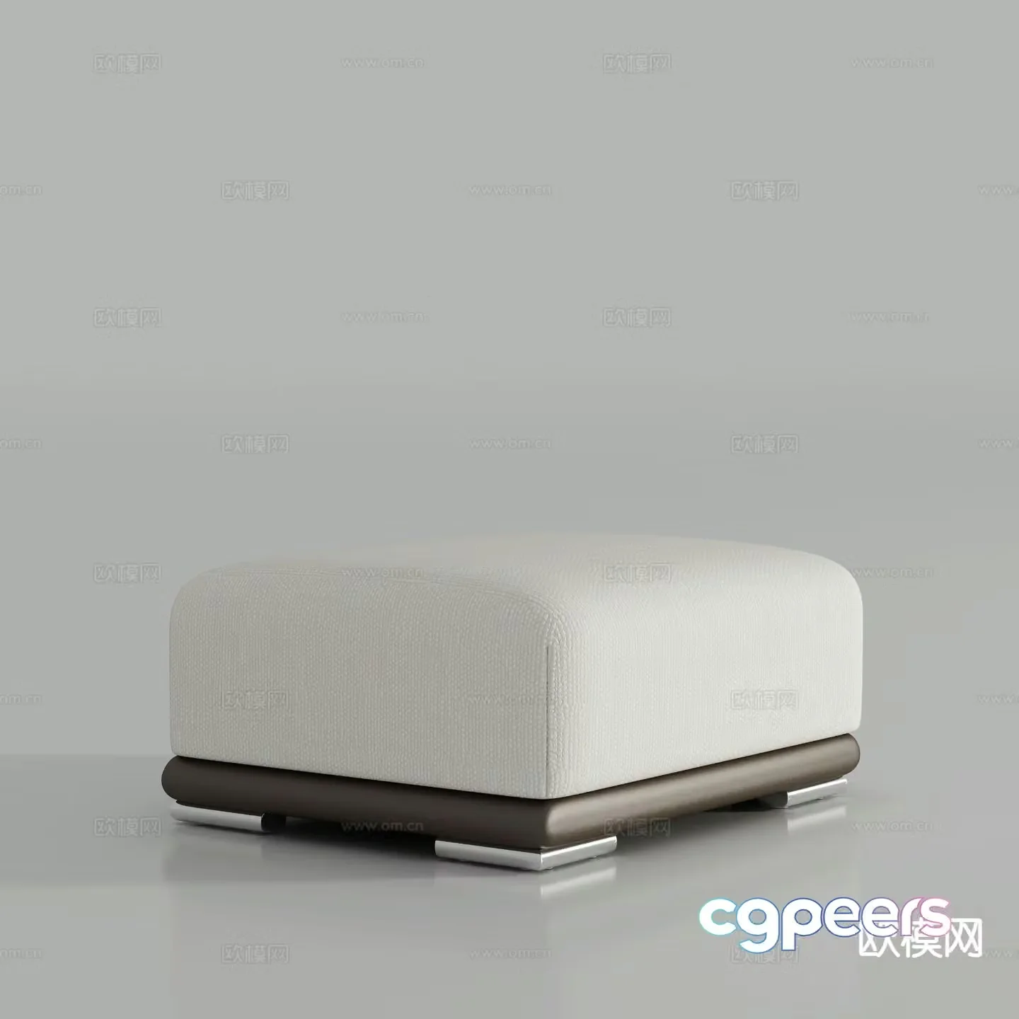 Modern footrest fabric sofa stool 3d model