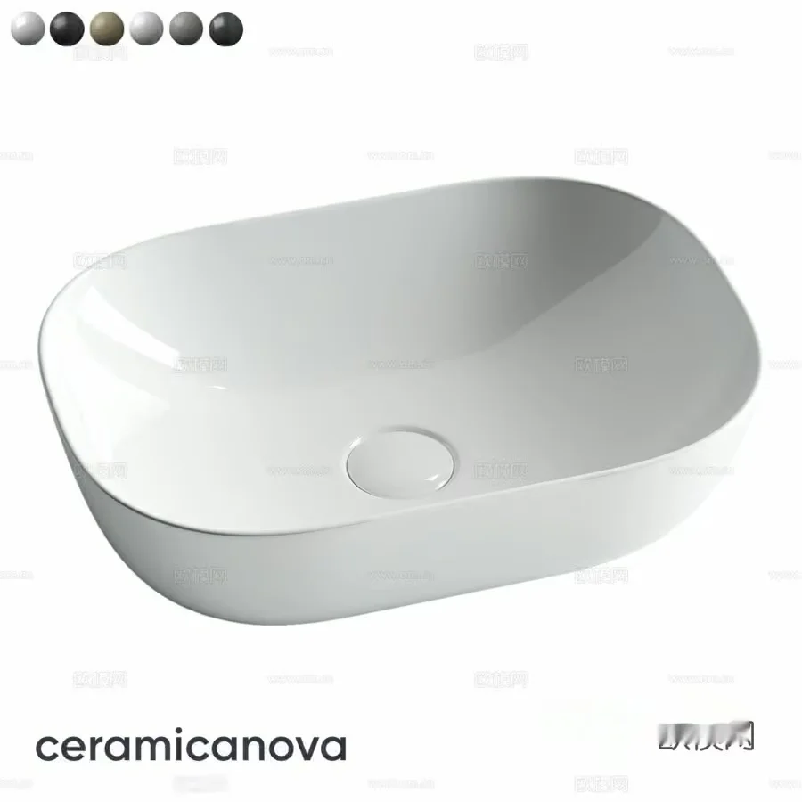 A White Ceramic Sink 3D Model – 22103 – VRAY Render