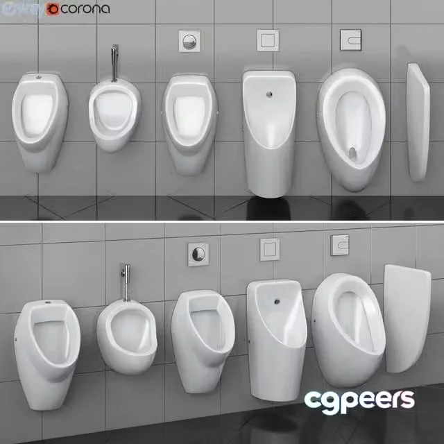 3ds Max Free – Cersanit set 74 urinal partition set