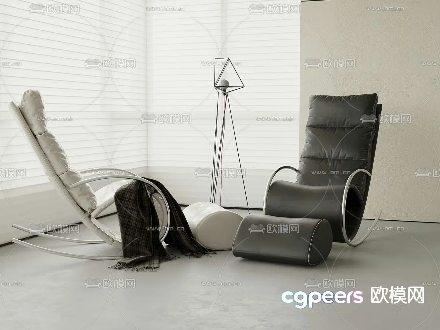 Modern rocking chair lounge chair 3d model