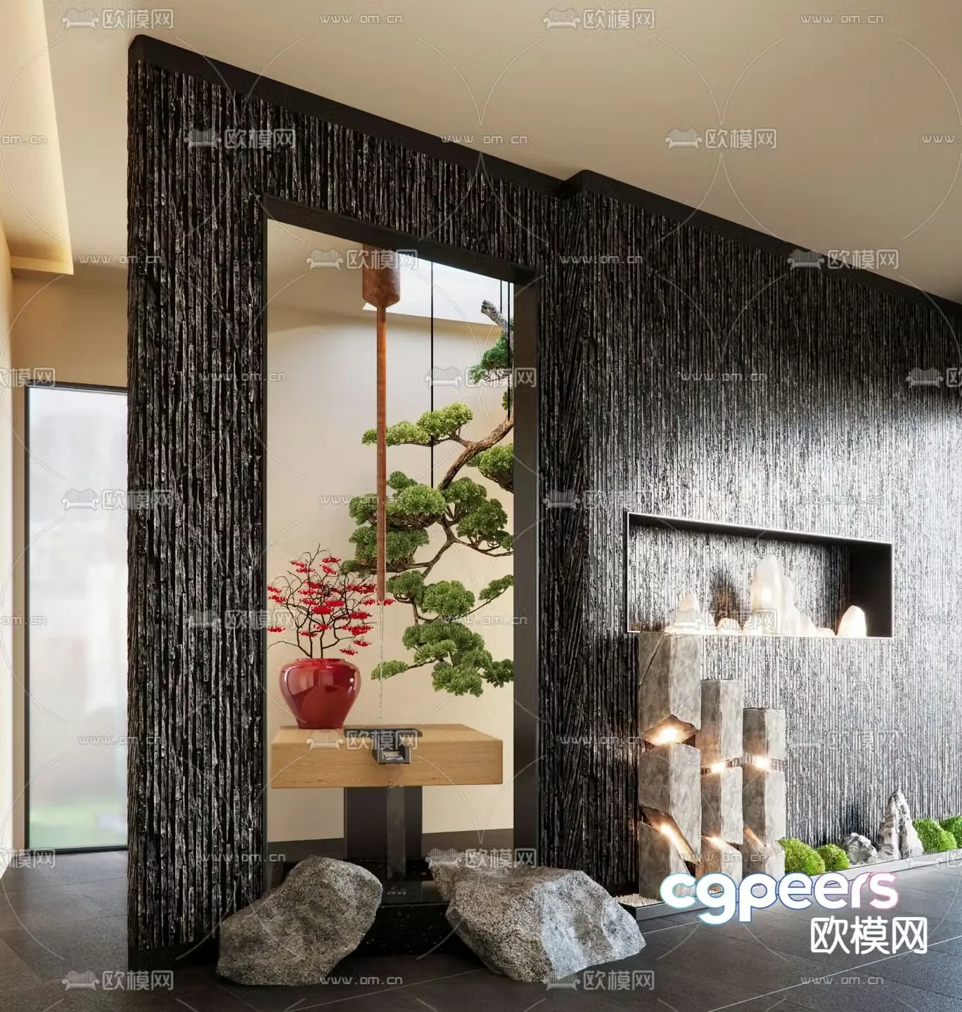 Tea room small scene partition sketch 3D model