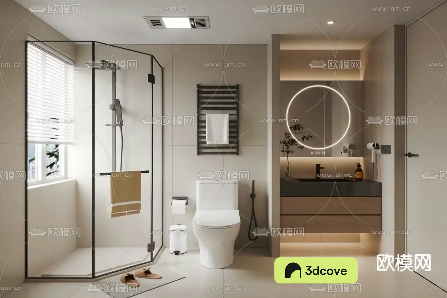 Modern bathroom toilet