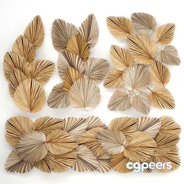 3ds Max Free – Installation and decoration for walls in eco-style made of dried flowers and dry palm leaf. Set 228