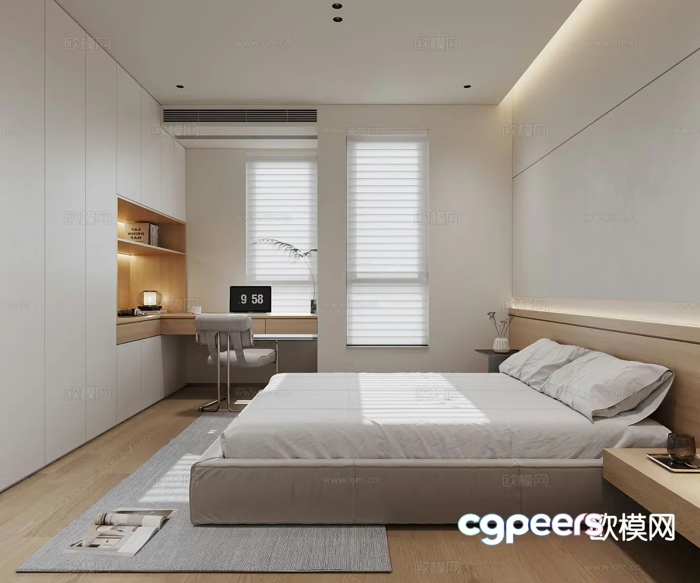 Nordic bedroom master bedroom 3d model