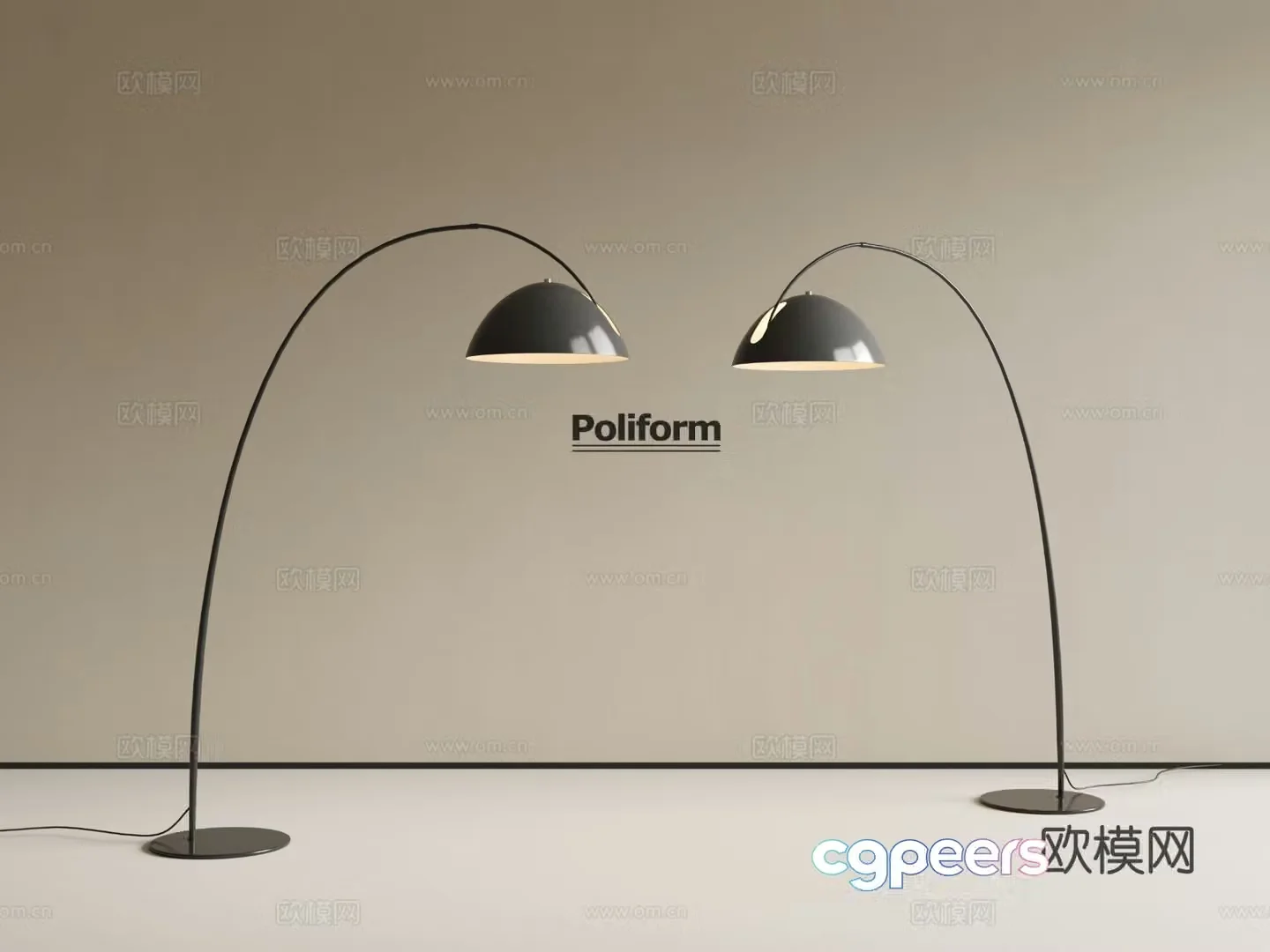 Minimalist floor lamp fishing lamp 3d model