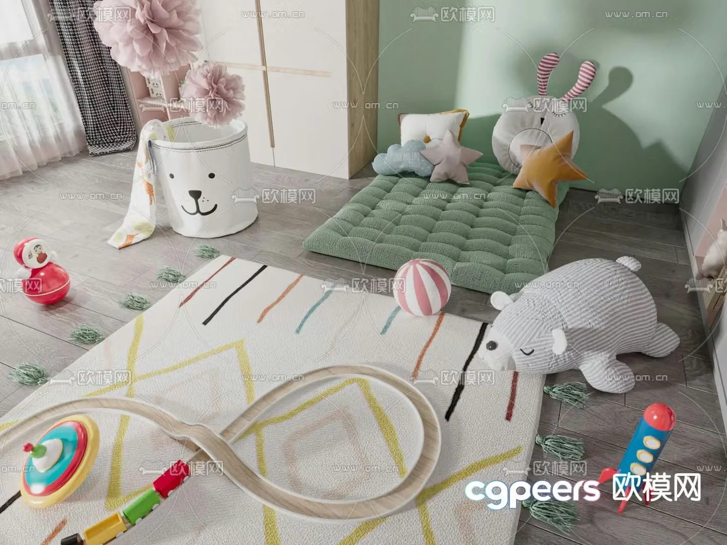 Modern children’s bed 3d model