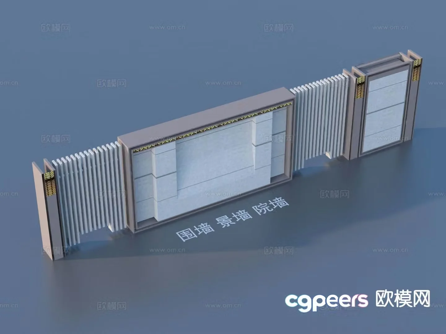 Fence landscape wall courtyard wall 3d model