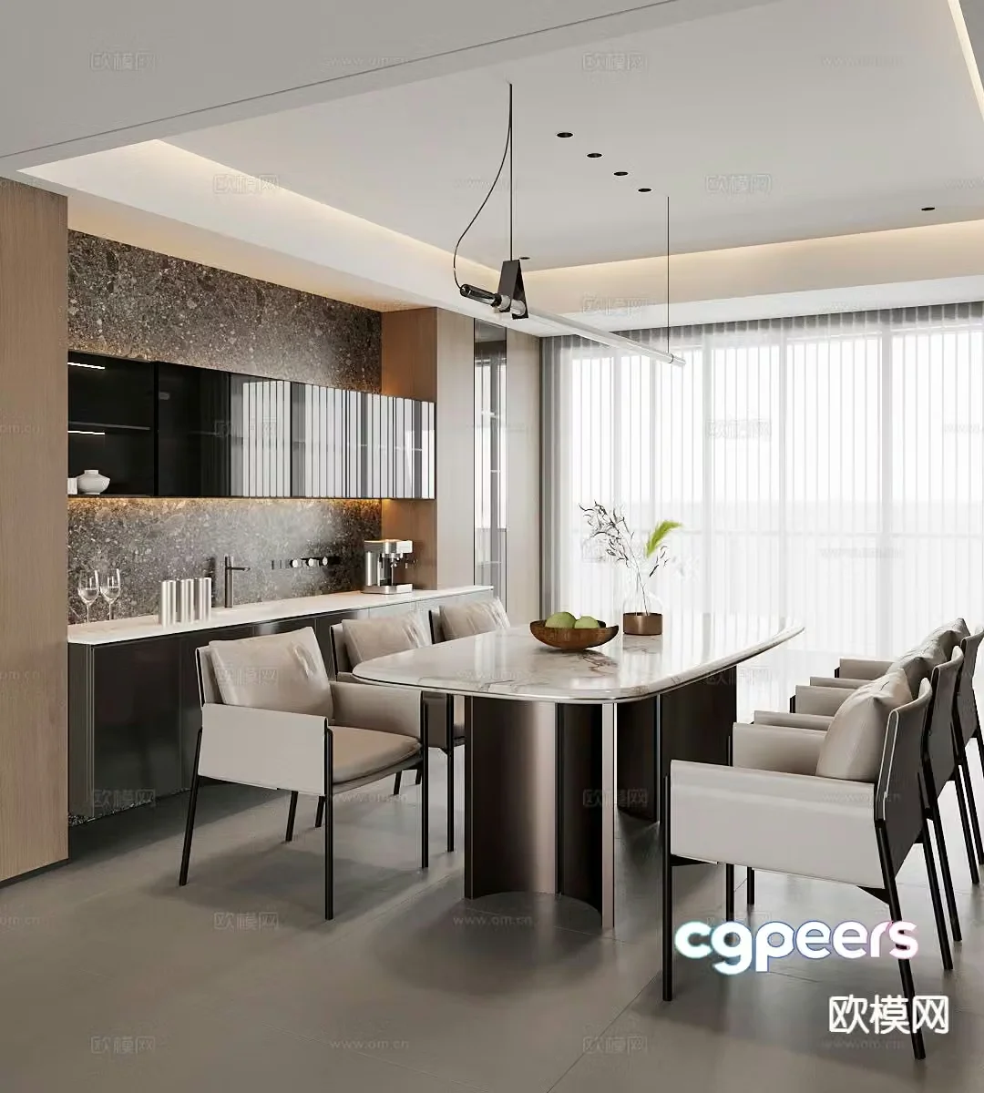 Modern restaurant 3d model