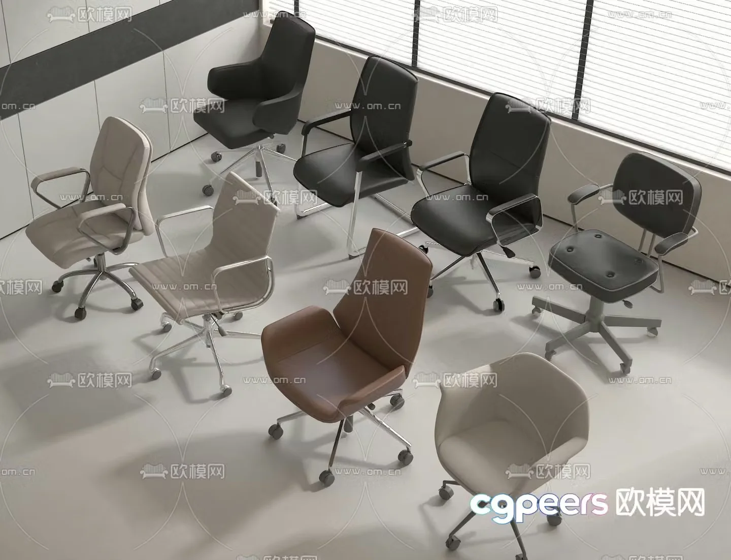 Modern office chair swivel chair leisure chair 3d model