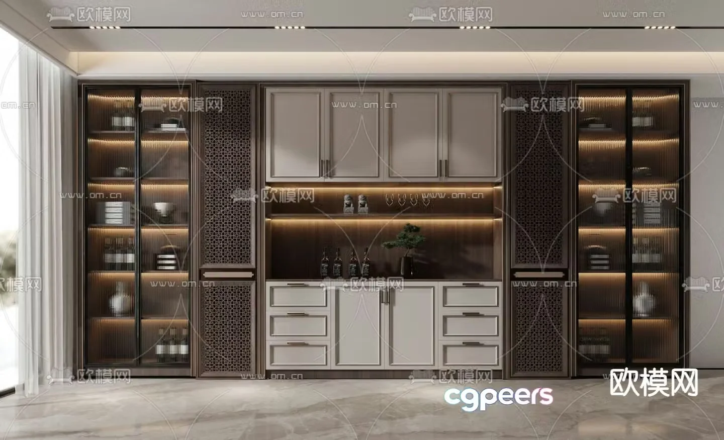 New Chinese wine cabinet 3D model