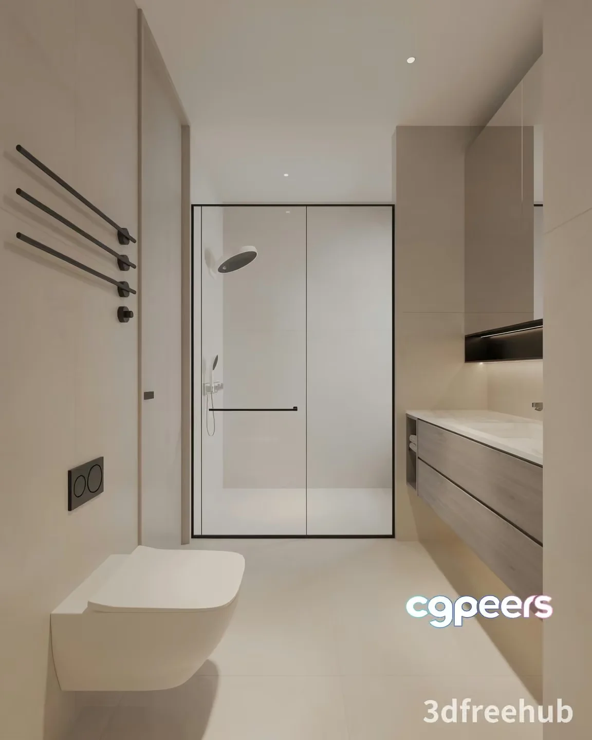 Modern Bathroom Design 3D Model – 22207 – VRAY Render