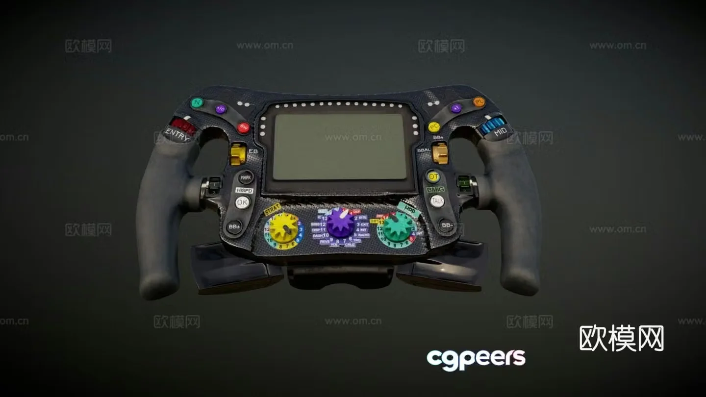 Game steering wheel 3d model