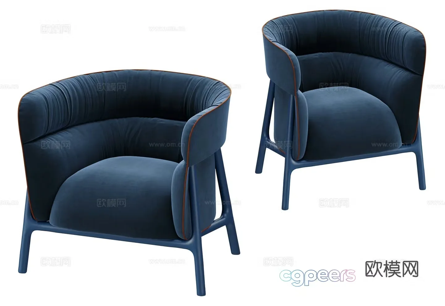 European style leisure chair armchair 3d model