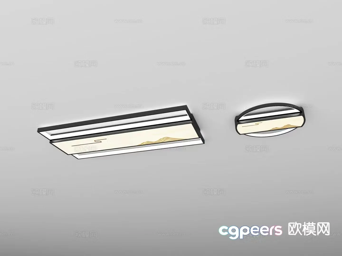New Chinese style ceiling lamp 3d model