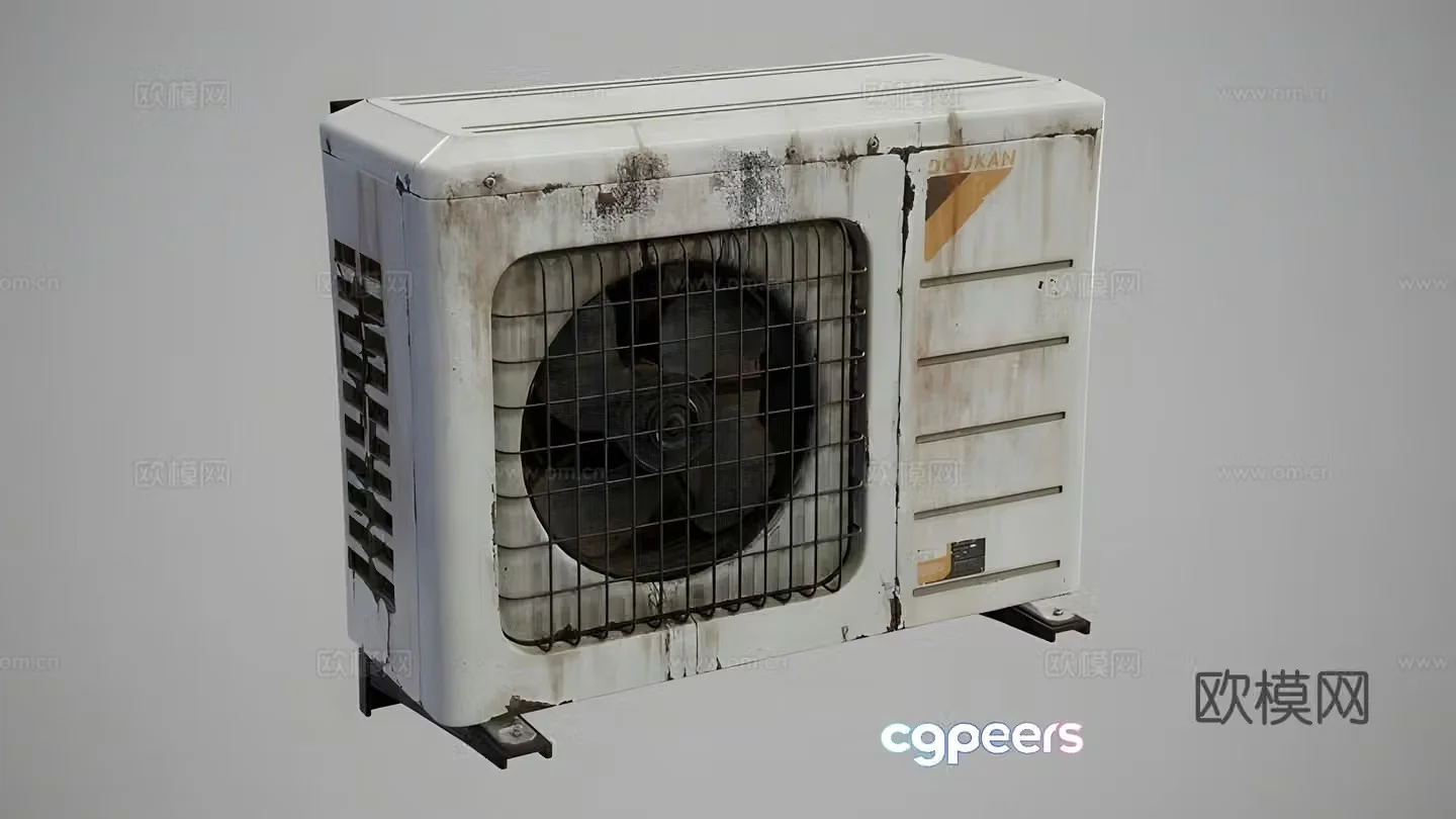 Old air conditioning outdoor unit 3d model