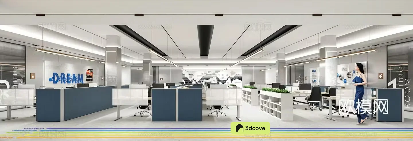 Modern public office area employee office