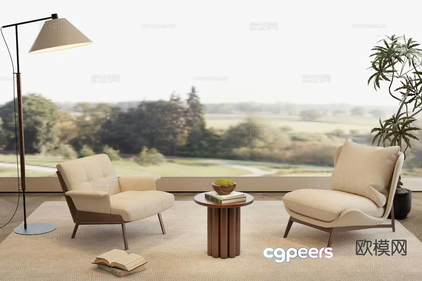 Modern chair leisure chair 3d model