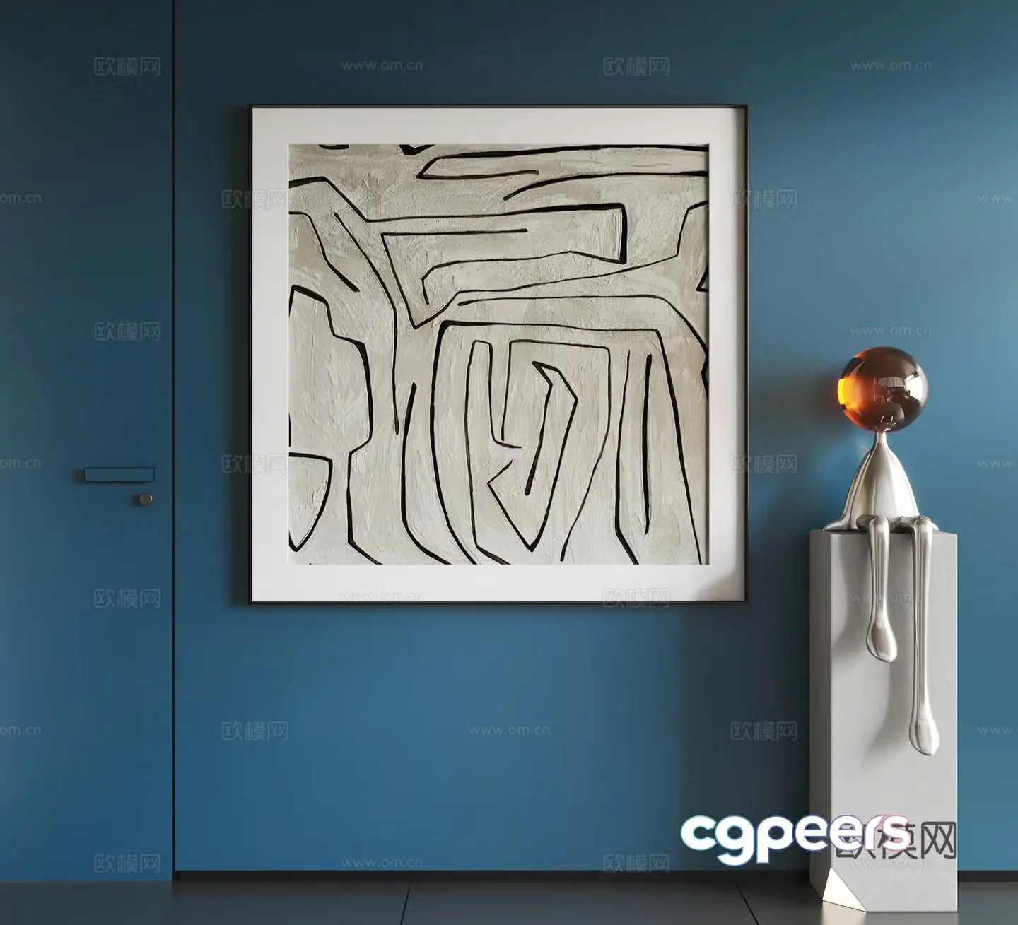 Modern abstract hanging paintings Modern minimalist hanging paintings Modern light luxury hanging paintings Modern Italian hanging paintings 3D model