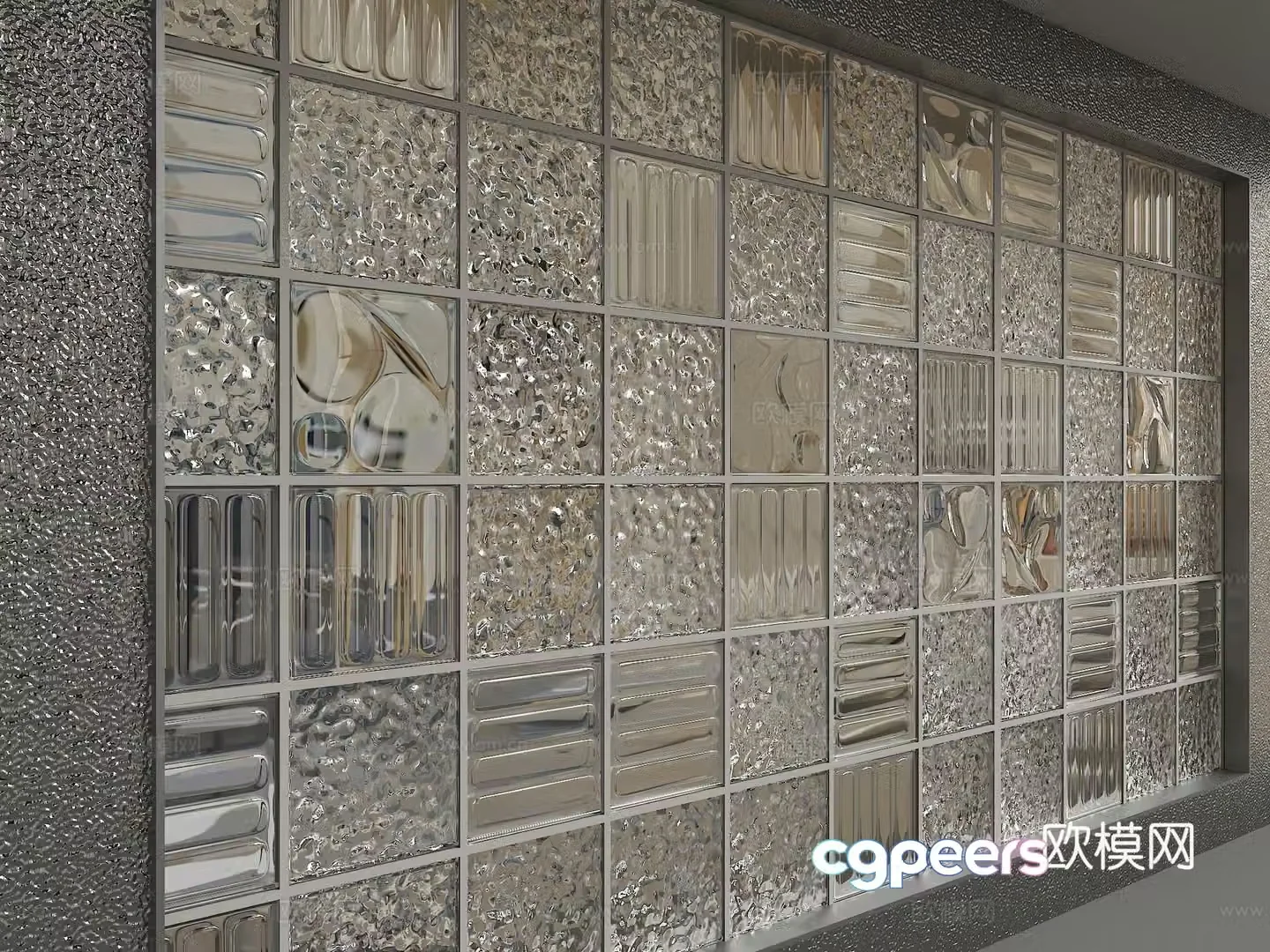 Modern glass partition 3d model