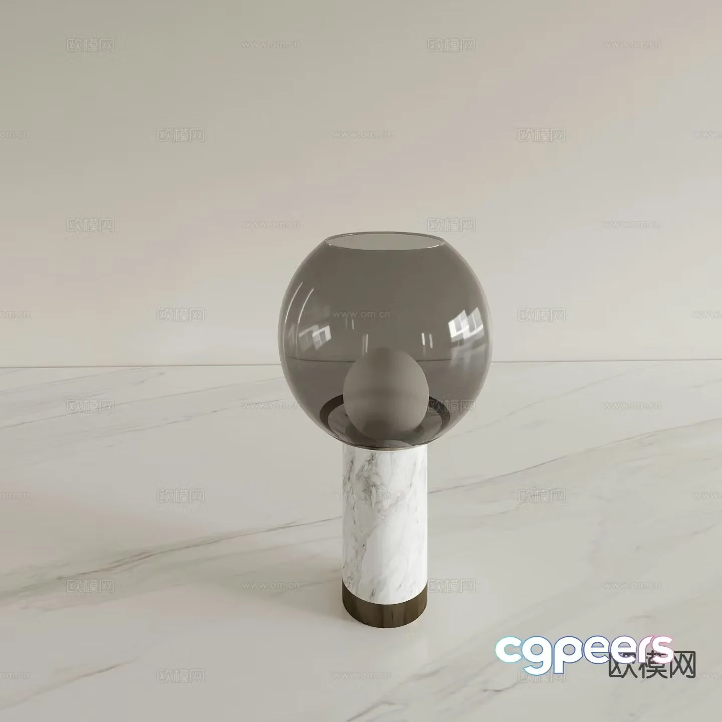 Glass table lamp bedside lamp 3d model