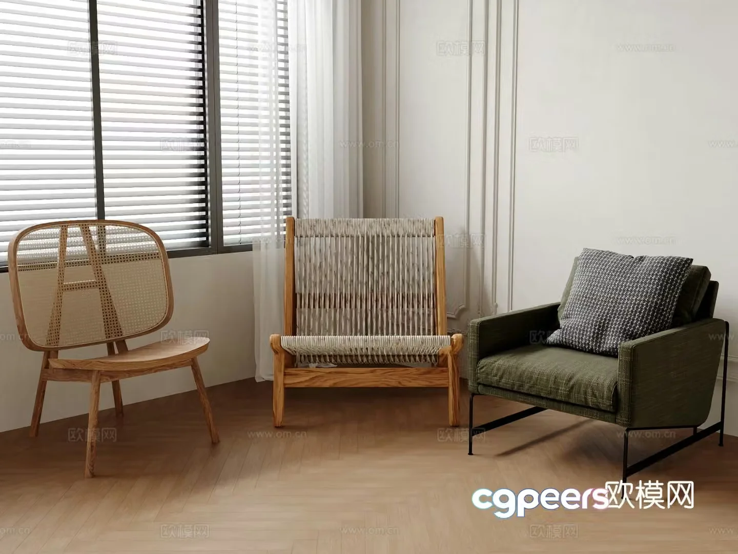 Single chair dining chair sofa chair 3d model