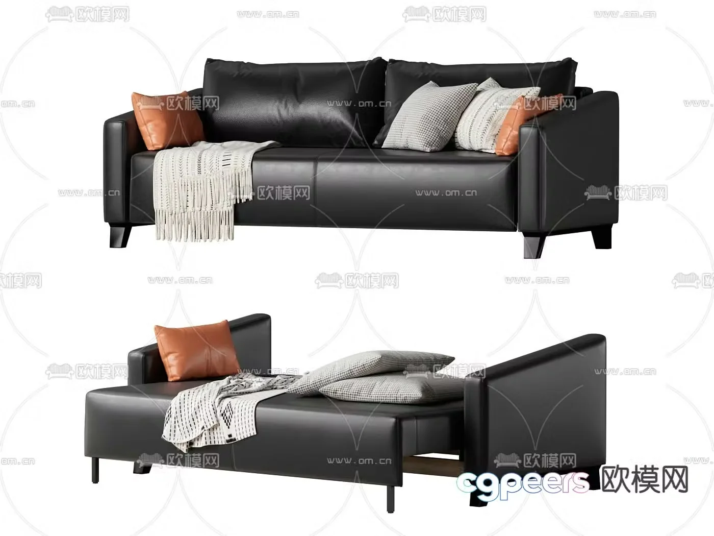 Sofa bed double sofa 3d model