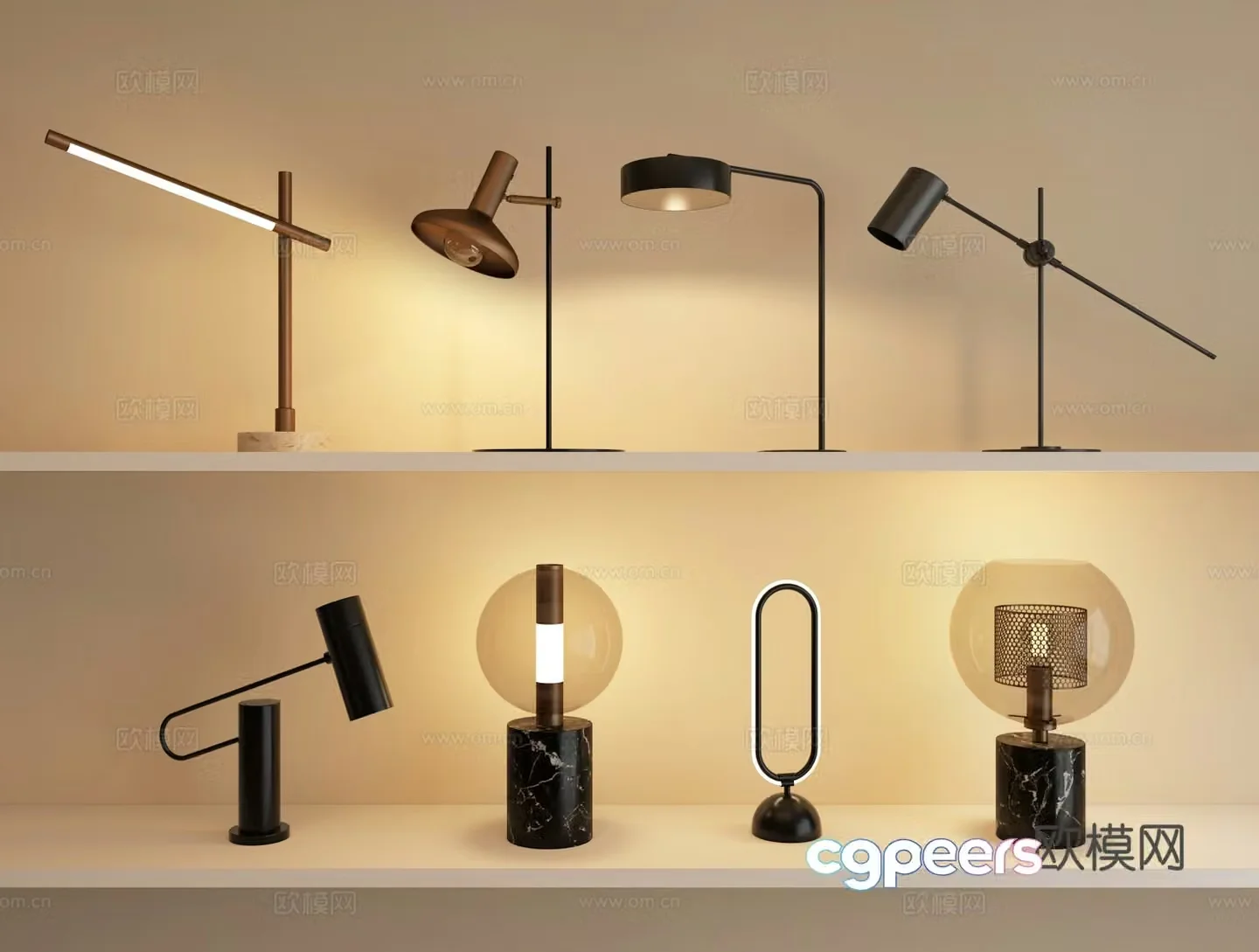 Modern desk lamp bedside desk lamp reading lamp 3d model