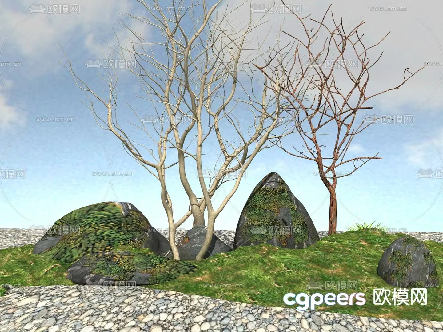 New Chinese style tree dead branches dead trees 3D model