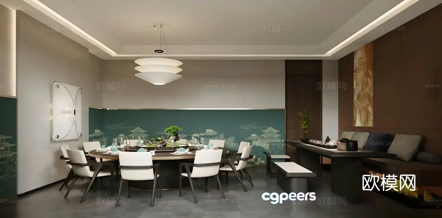 Chinese restaurant private room 3D model